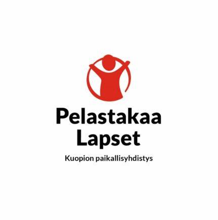 Pelastakaa Lasten logo, alla lukee Kuopion paikallisyhdistys